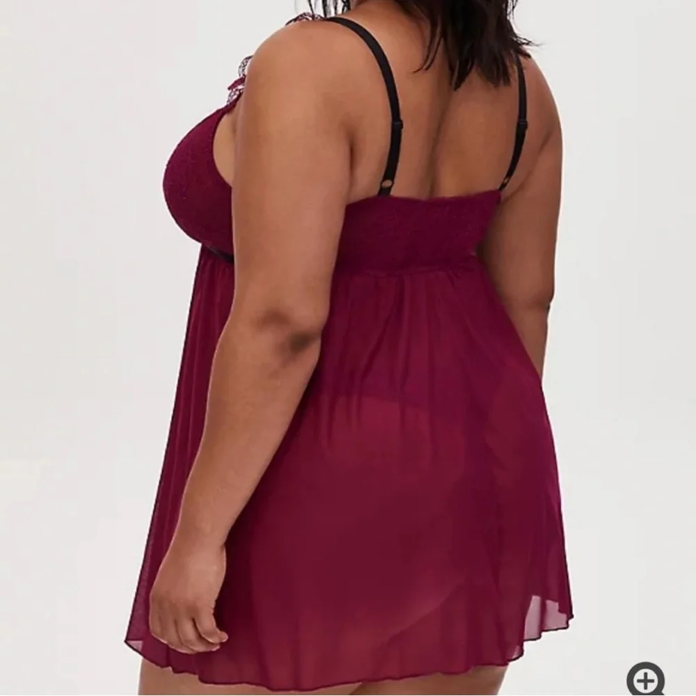 Torrid Strappy Lace & Mesh Babydoll Chemise - Picture 3 of 11